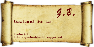 Gauland Berta névjegykártya